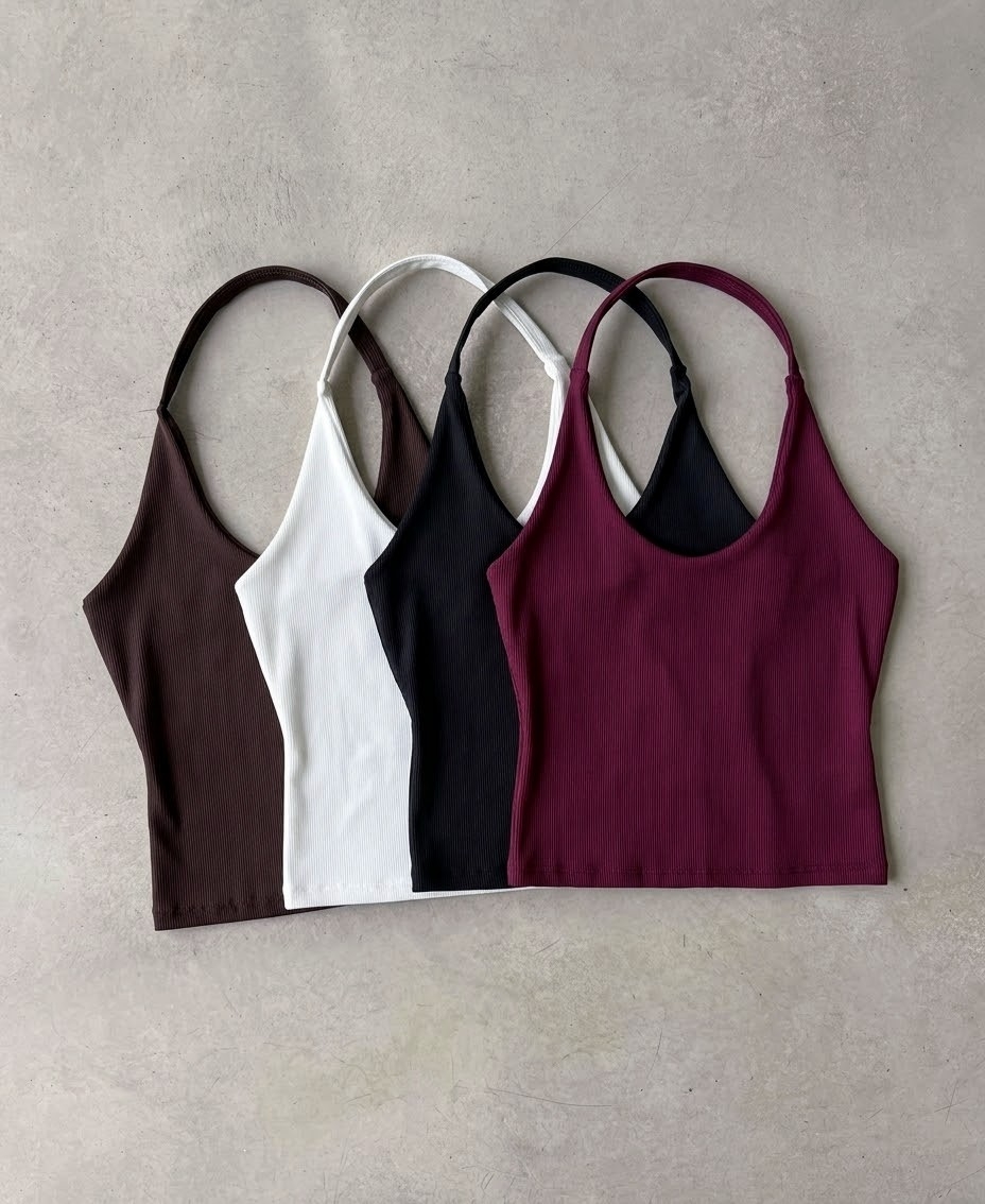 Top al Cuello Doble Tela Halter - Imagen 2