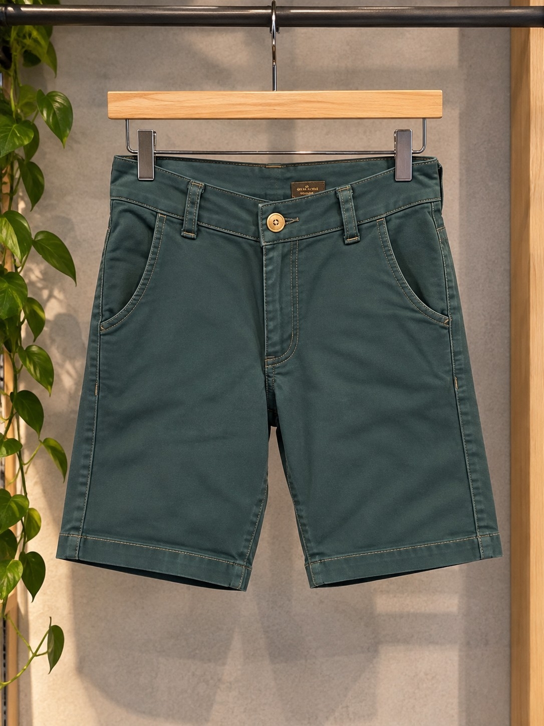 Bermuda Gabardina Verde o Gris Oscuro - Imagen 3