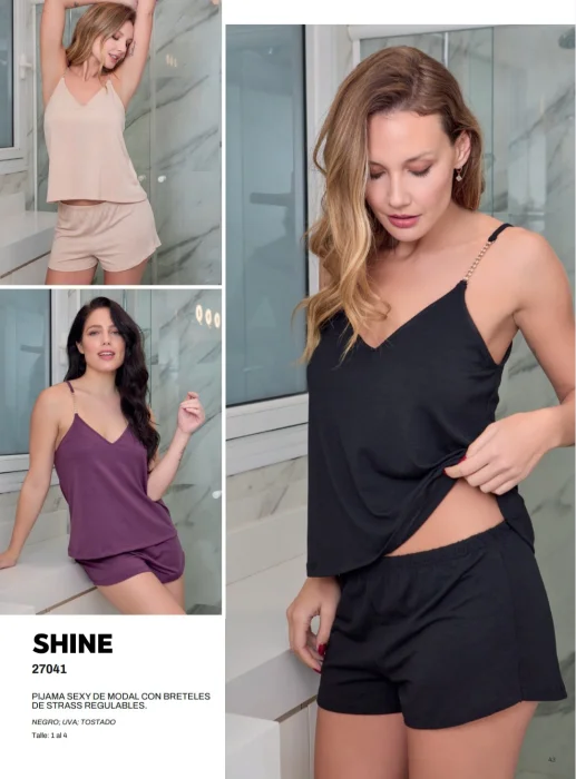 Pijama Shine Sexy Bretel C/strass