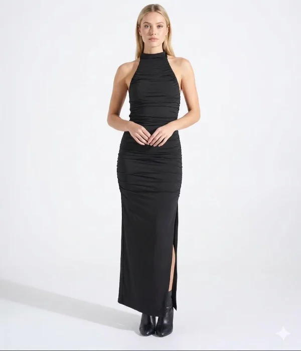 Vestido de Fiesta Lycra Cuello Alto