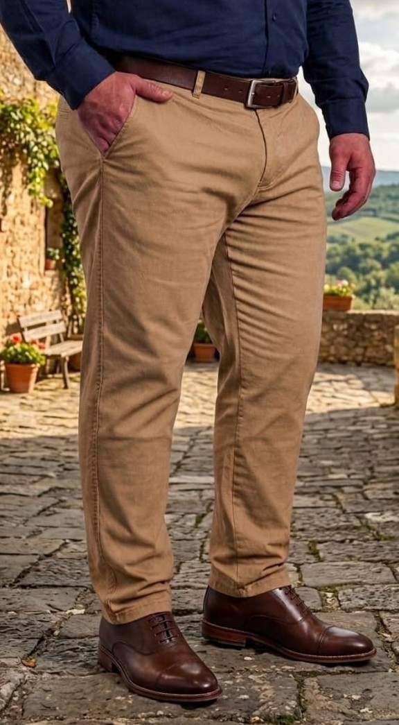 Pantalón Bolsillo Chino Recto Talles Especiales Gabardina Premium - Imagen 2