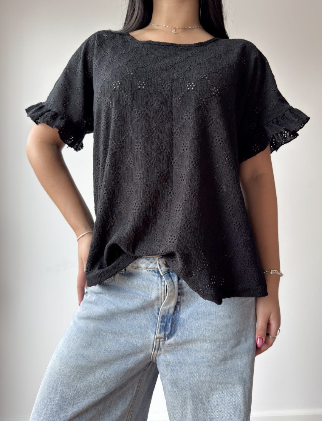 Blusa Brodery Manga Volado - Imagen 2