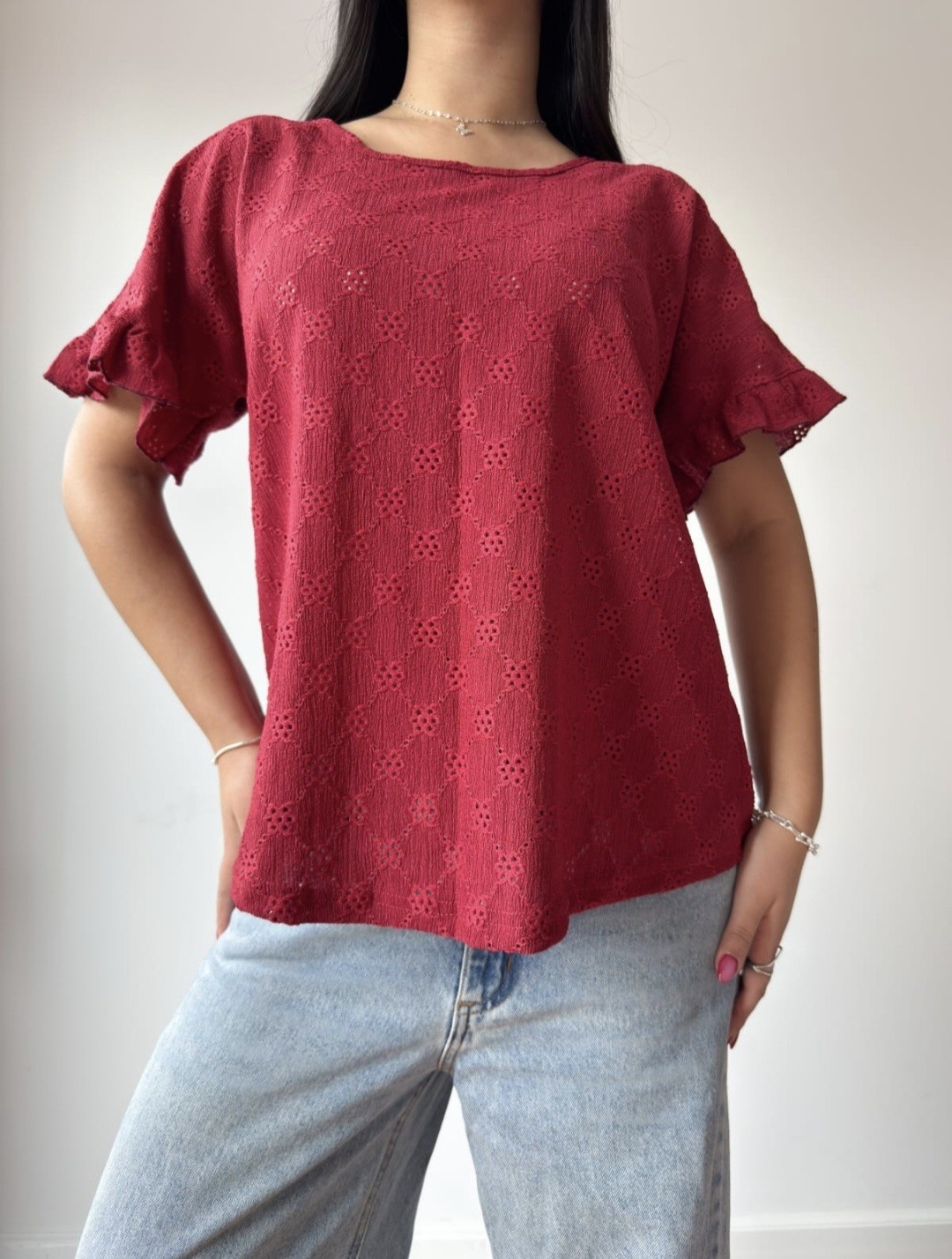 Blusa Brodery Manga Volado - Imagen 5