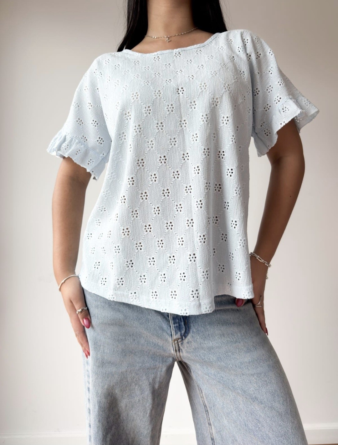 Blusa Brodery Manga Volado - Imagen 8