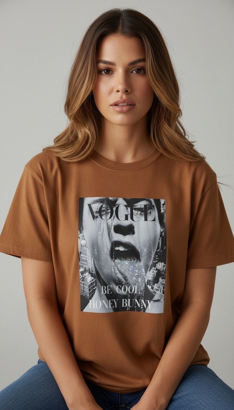 Remera de Dama Talle Único Abarca un Talle 6 en Modal Soft Oversize - Imagen 2