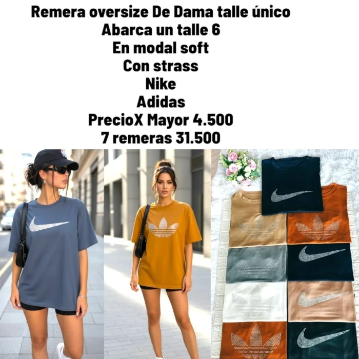 Remera de Dama Marca Oversize Talle Único Abarca un Talle 6