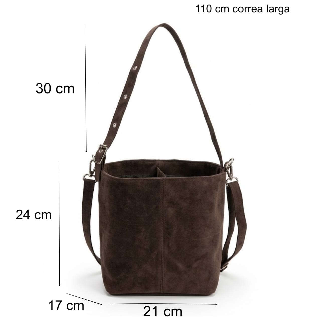 Bolso Matero Gamuza Doble Correa - Imagen 6
