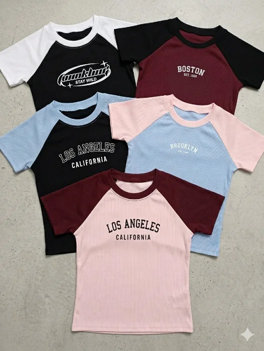Remera Manga Combinada