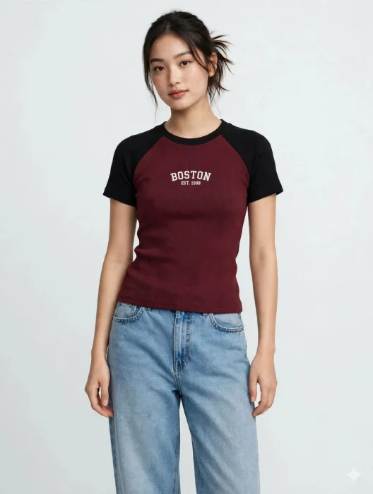 Remera Manga Combinada