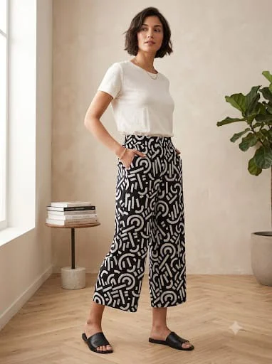 Pantalón Palazo Estampado Capri