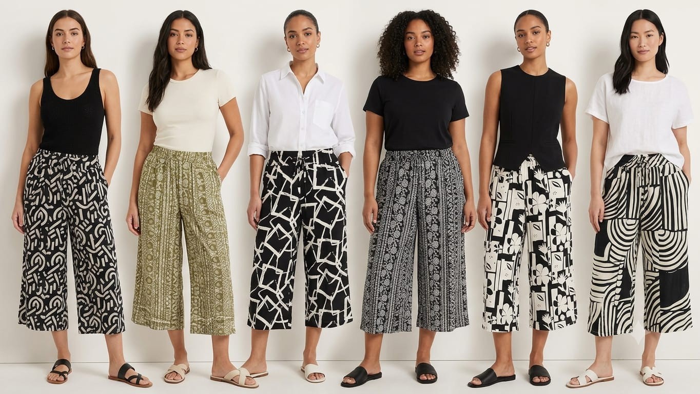 Pantalón Palazo Estampado Capri - Imagen 2