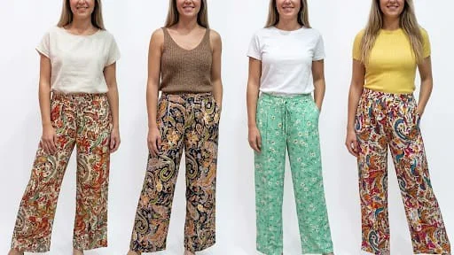 Pantalón Estampado con Lazo 1017-1018-1020