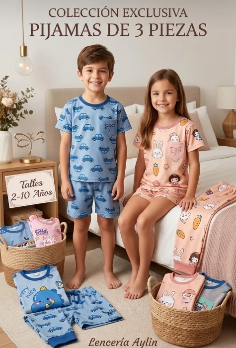 Pijama de Niños de 3 Piezas