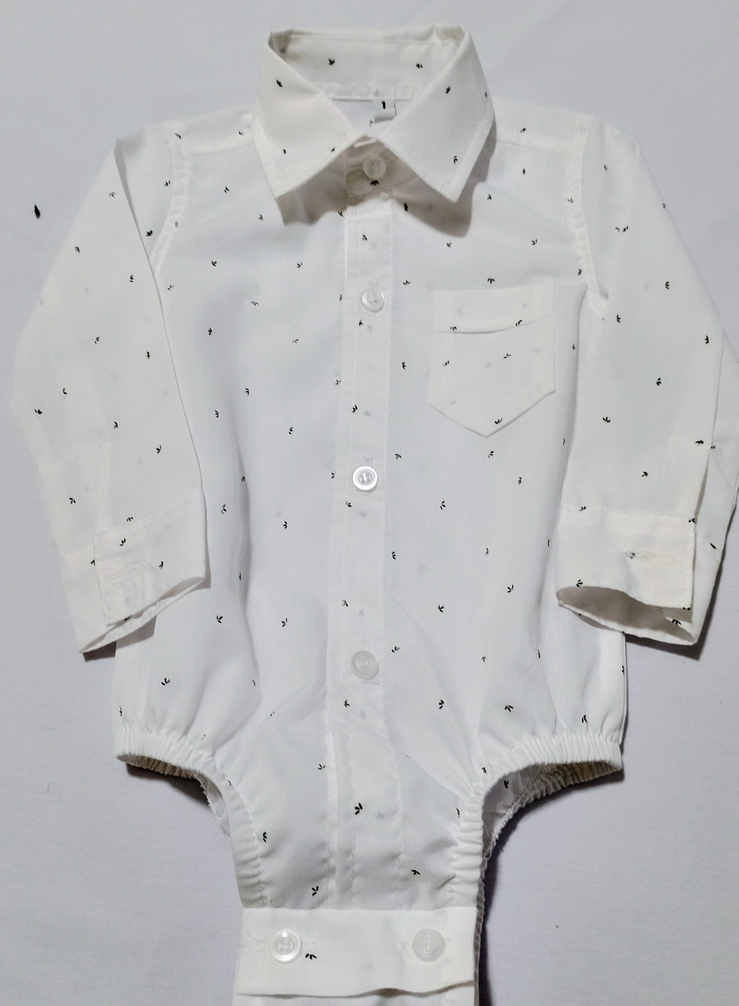 Body Camisa Bebe Manga Larga Tela Batista - Imagen 2