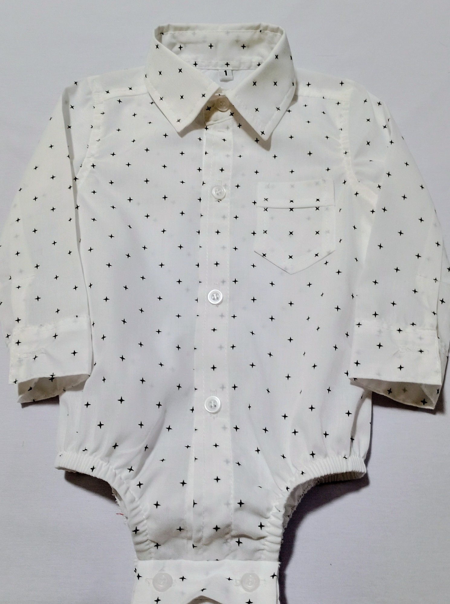 Body Camisa Bebe Manga Larga Tela Batista - Imagen 3