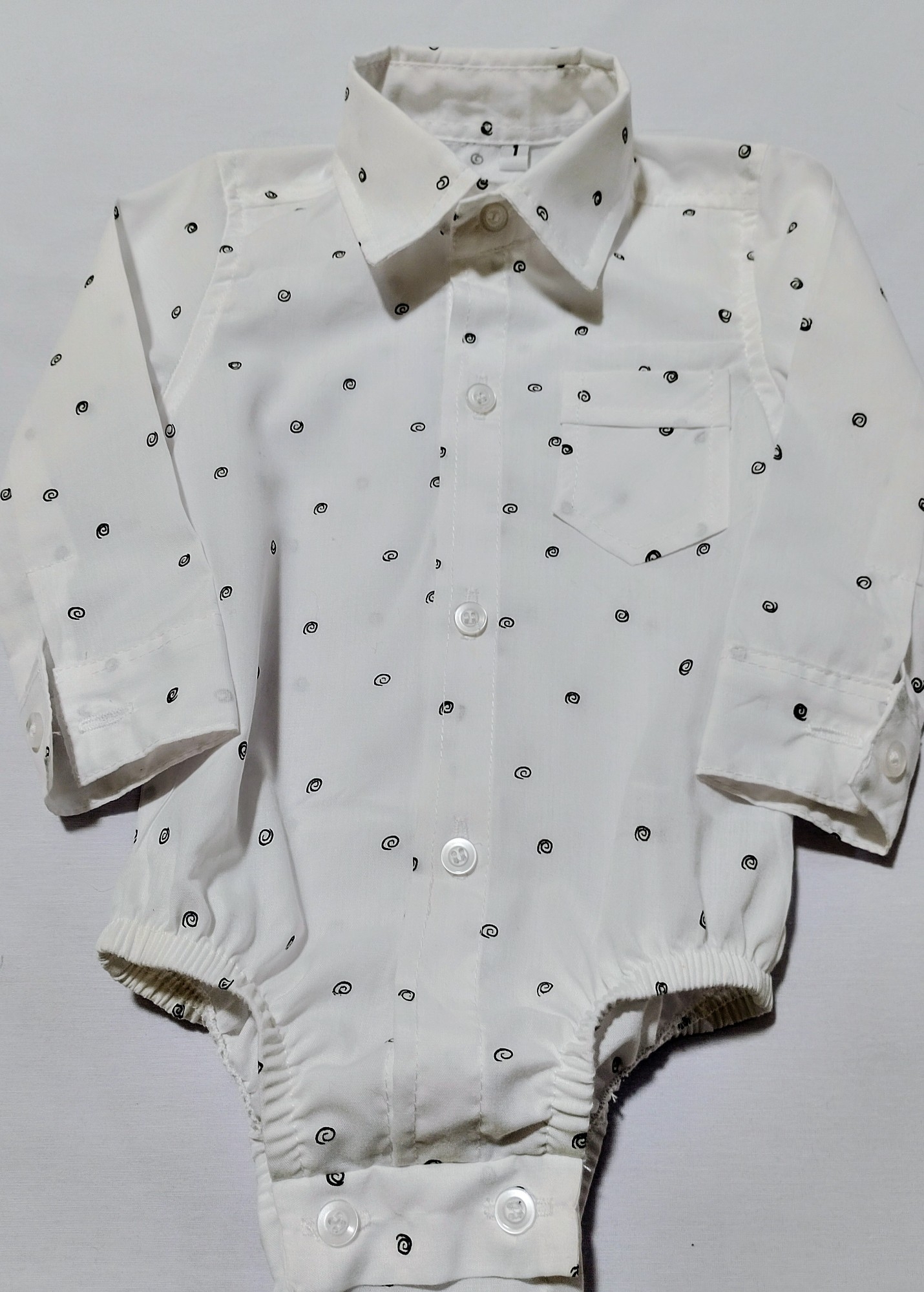 Body Camisa Bebe Manga Larga Tela Batista - Imagen 4