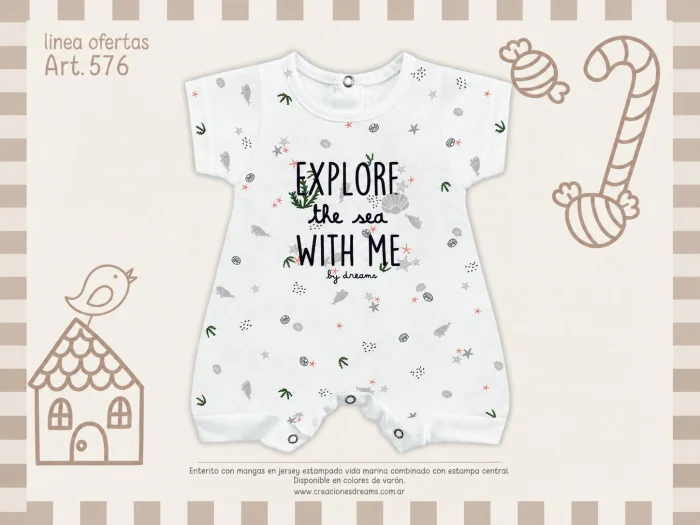 Entero Manga Corta Nene Mini Dreams T.(s-m-l-xl) Art.576 Surtido de Colores