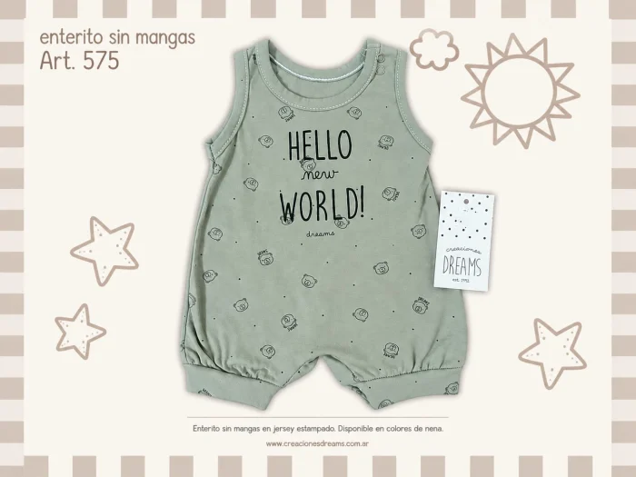 Entero sin Manga Nene Mini Dreams T.(s-m-l-xl) Art.575