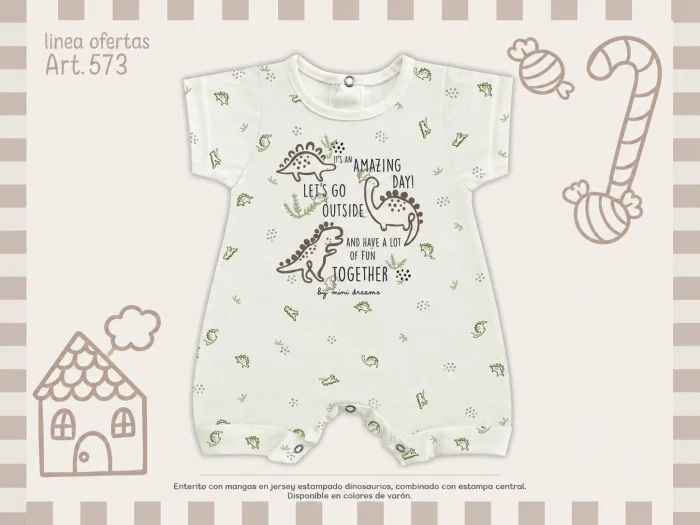 Entero Manga Corta Nene Mini Dreams T.(s-m-l-xl) Art.573 Surtido de Colores
