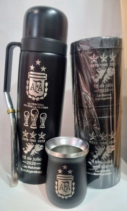 Combo Argentina: Termo, Mate, Bombilla, Set de Latas
