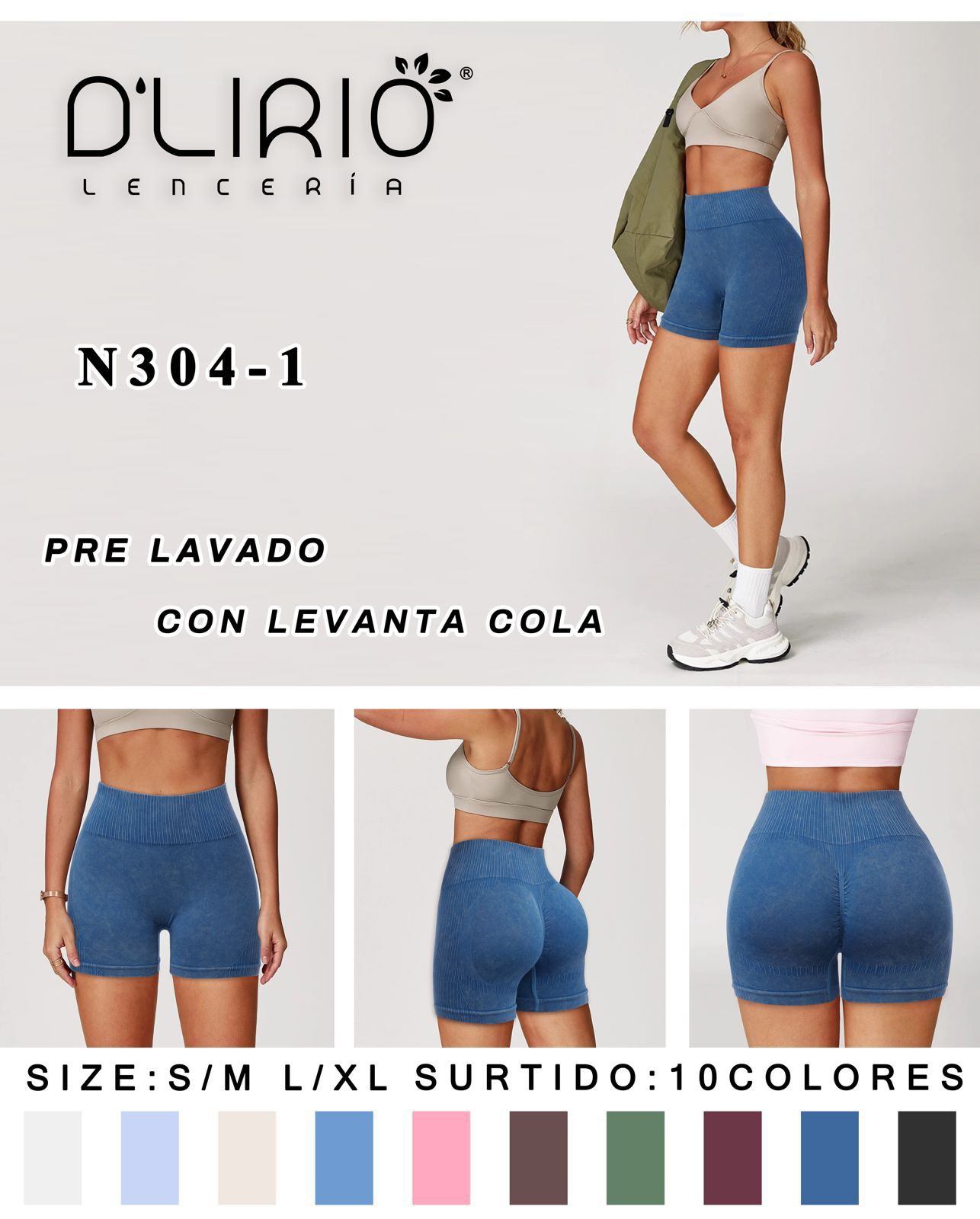 Short.prelavado Con.levanta Cola Color - Imagen 2