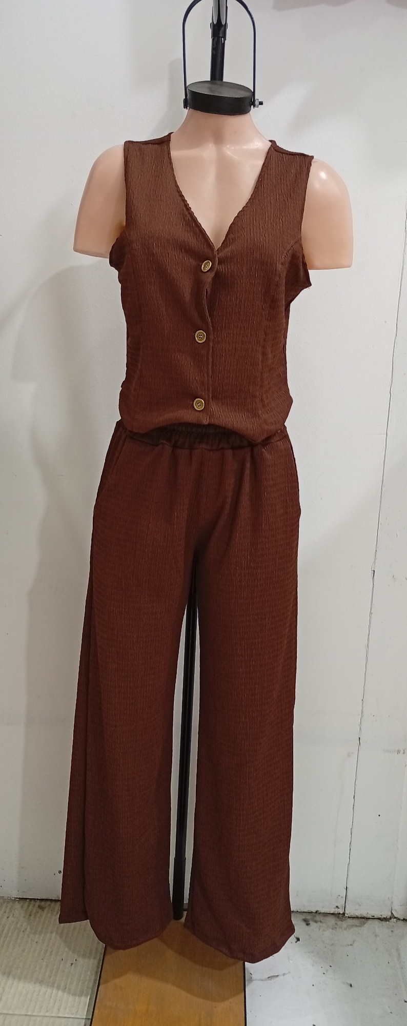 Conjunto Palazo y Chaleco de Tela Hawai Excelente Calidad Talles del 2 al 6 - Imagen 3