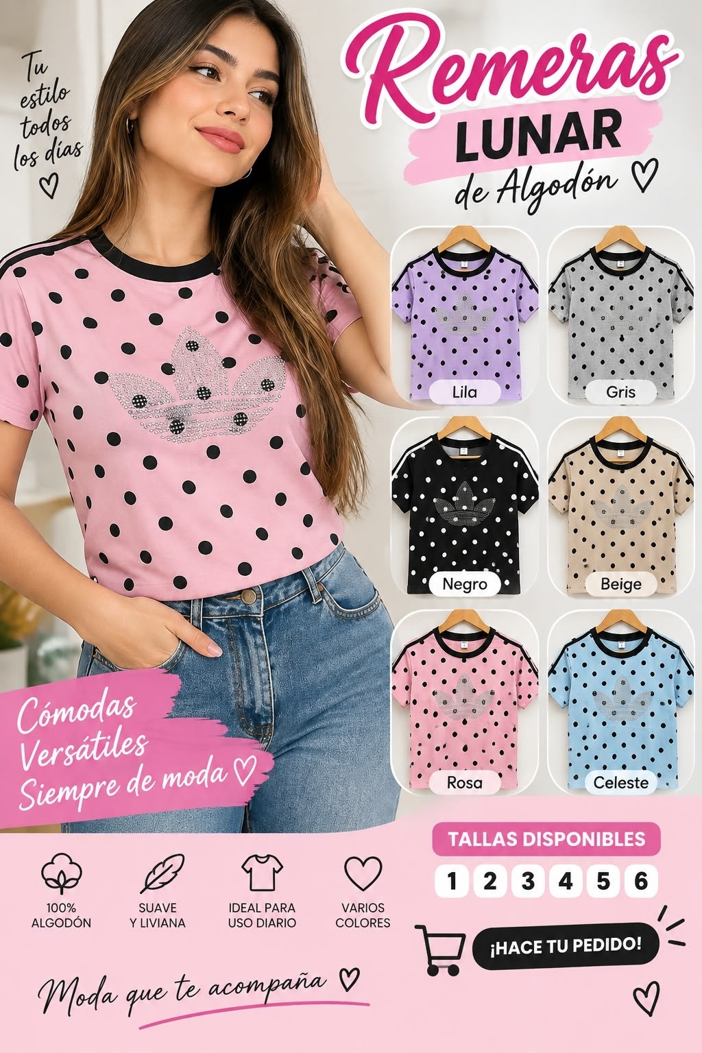 Remera Lunares Algodón Peinado 2 al 6 - Imagen 2