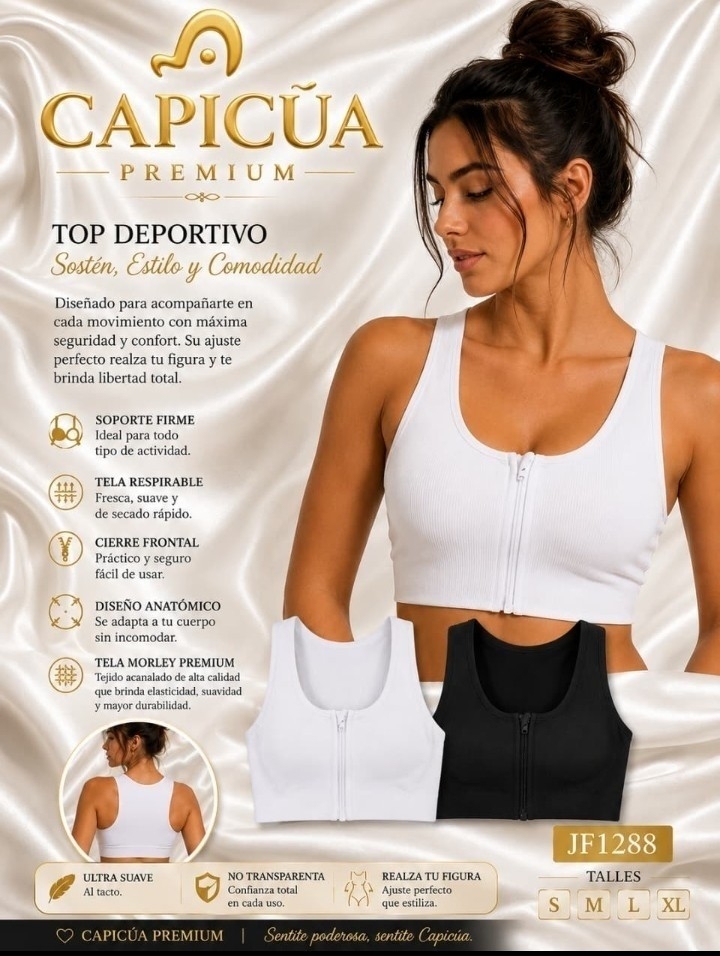 Top Seamless con Cierre Negro y Blanco ..!! - Imagen 2