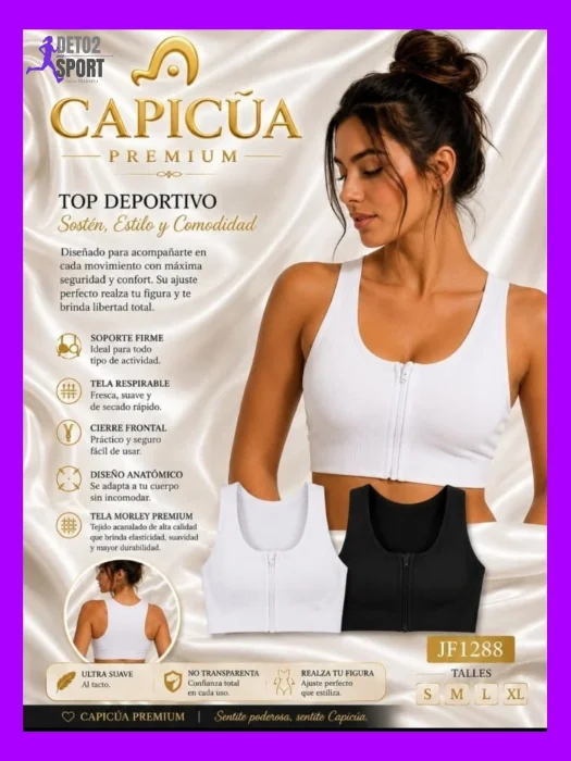 Top Seamless con Cierre Negro y Blanco ..!!