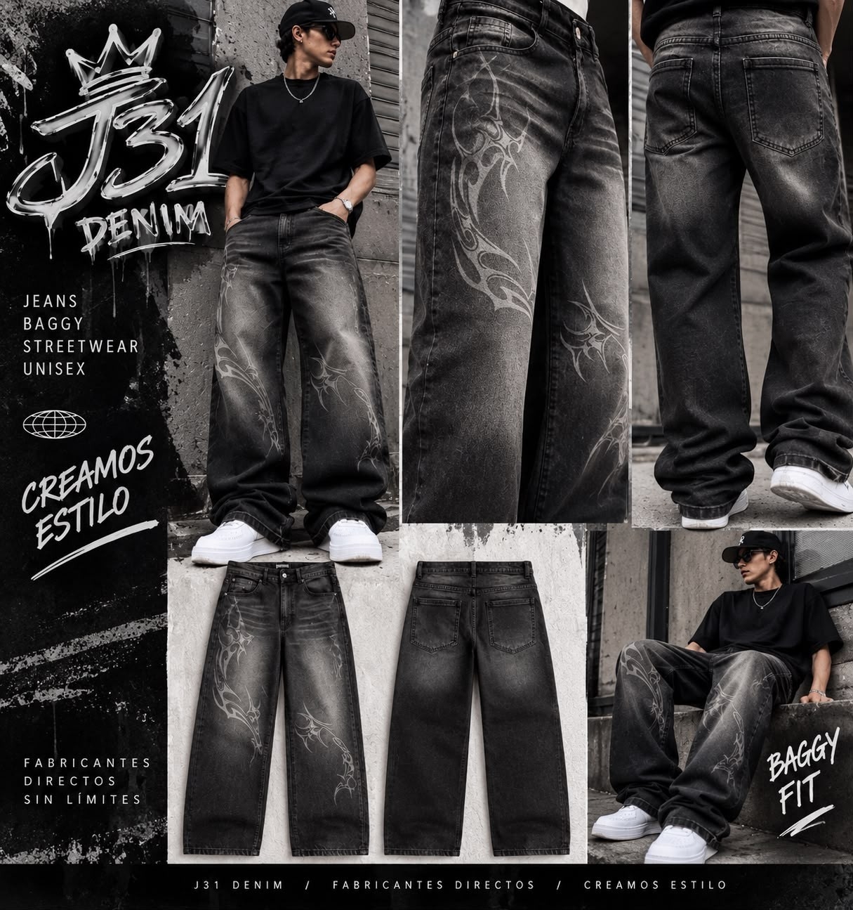 Baggy Láser Curvo Oscuro - Imagen 2
