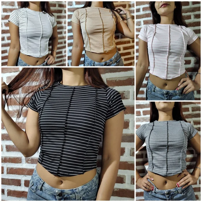Remera Corset Rayada
