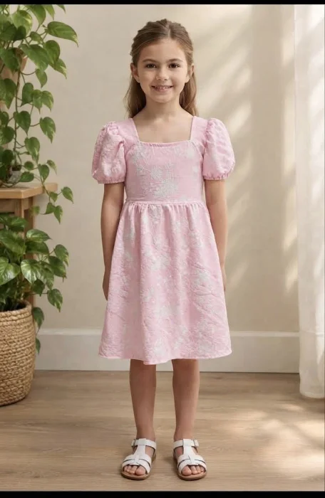 Vestido Cey Puff Bordado