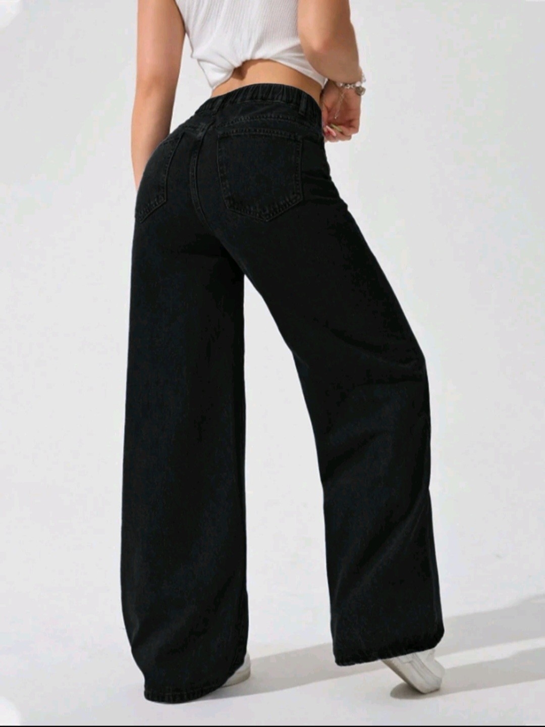 Wide Leg Negro Elastizado - Imagen 3