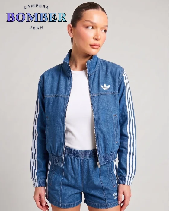 Campera Adi Bomber Jean - Azul