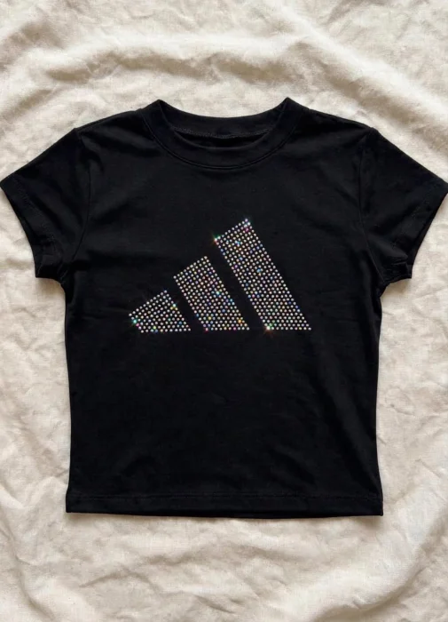 Baby Tee Strass Tornasolado