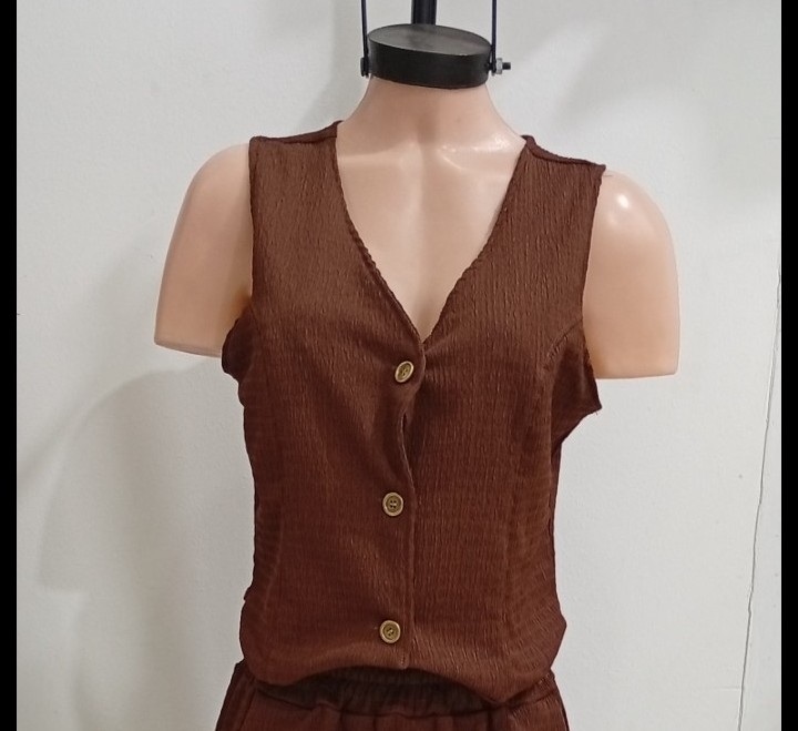 Chaleco Tela Lino Premium con Spandex para Dama Talles del 2 al 6 - Imagen 3