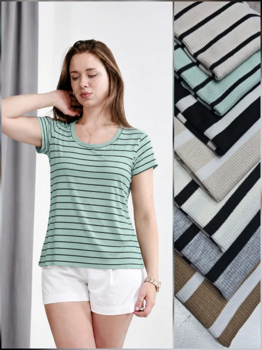 Remera Basica Rayada (jazmin)