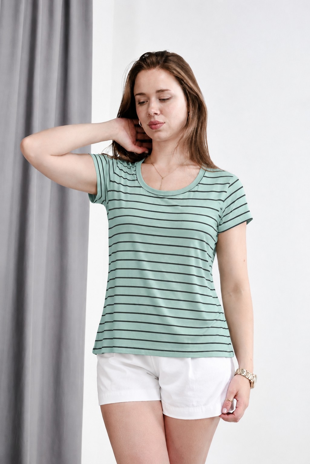 Remera Basica Rayada (jazmin) - Imagen 2