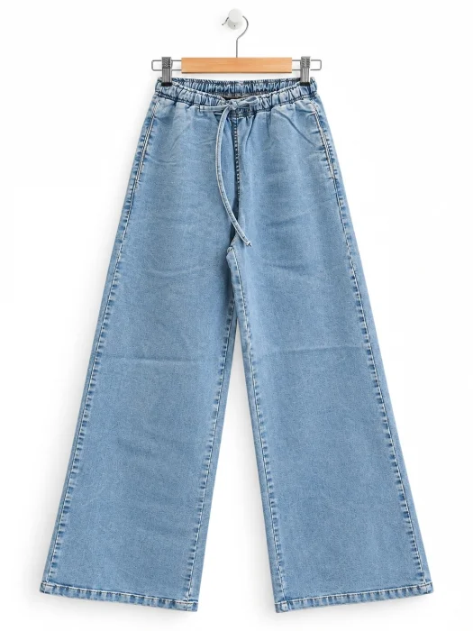 Wide Leg Elastizado Celeste Talle 36 al 48