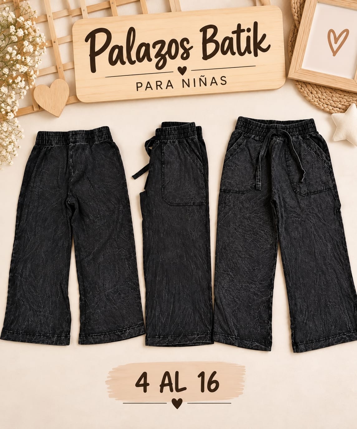 Pantalon Baggy Batik Rústico Talle 4 al 16 - Imagen 2