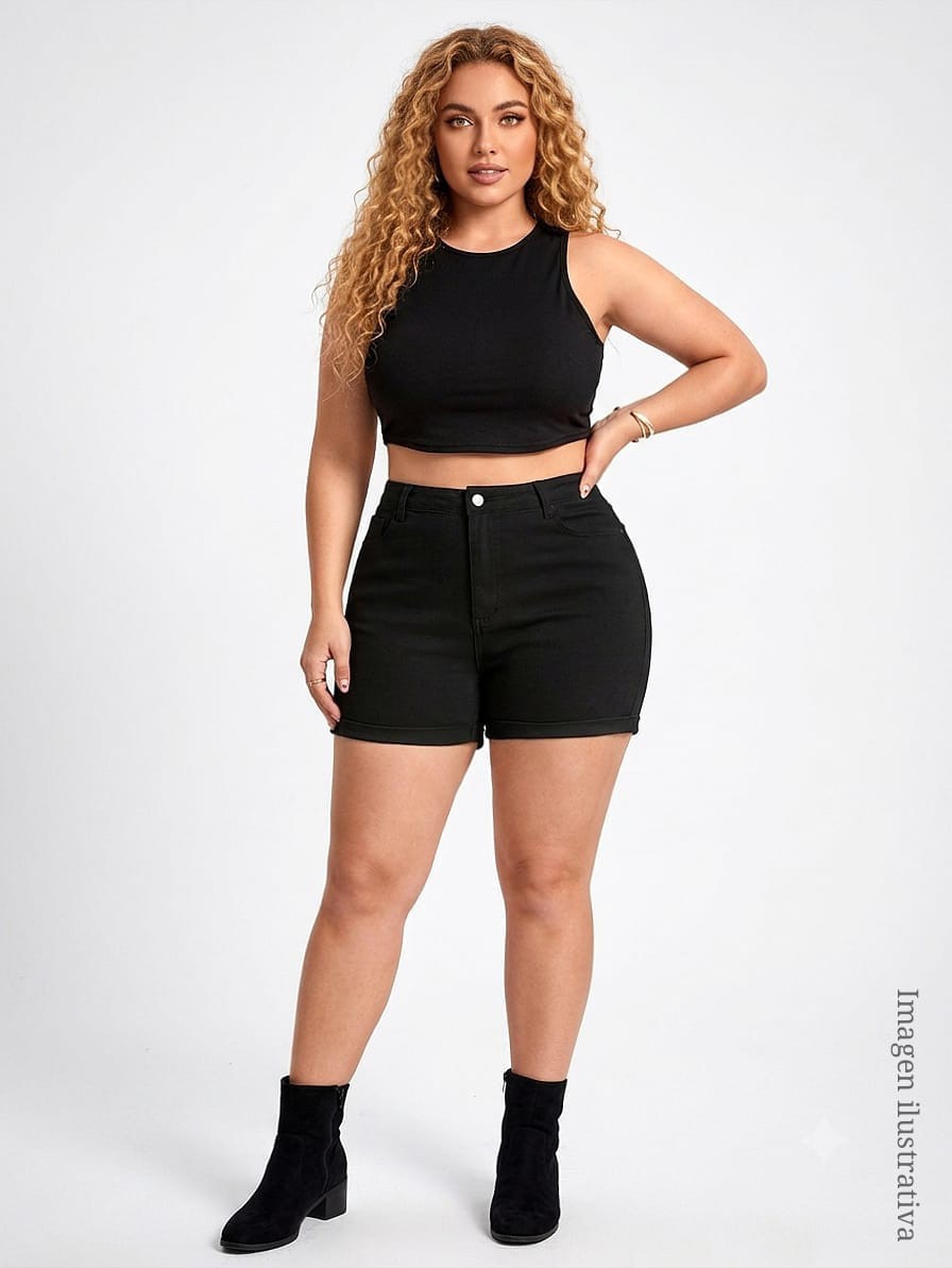 Short Jean Dama Grande Pantalon Corto Ajustado Mujer Especial Mayoristas Hotsale - Imagen 1