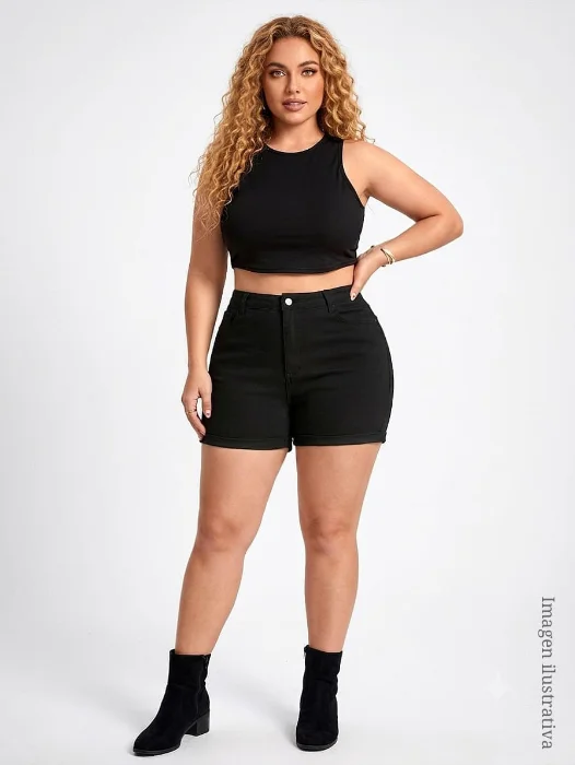 Short Jean Dama Grande Pantalon Corto Ajustado Mujer Especial Mayoristas Hotsale