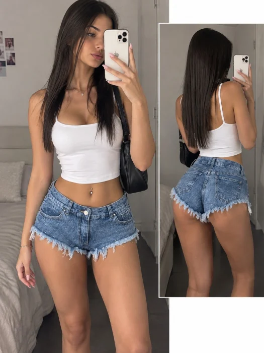 Short Jeans con Strass