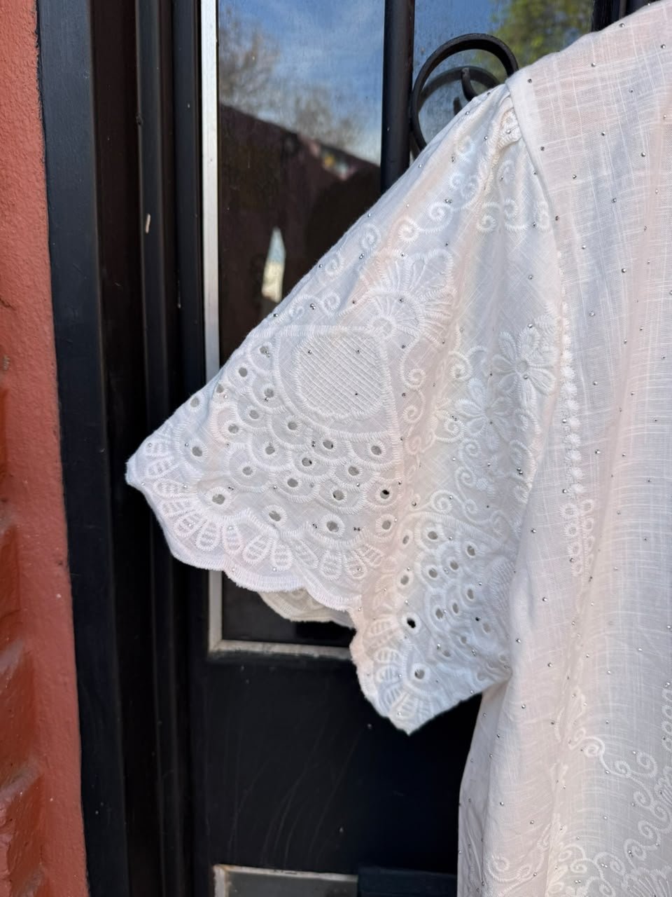 Camisa Broderi con Brillo Botones Forrados - IMG_8541.jpeg