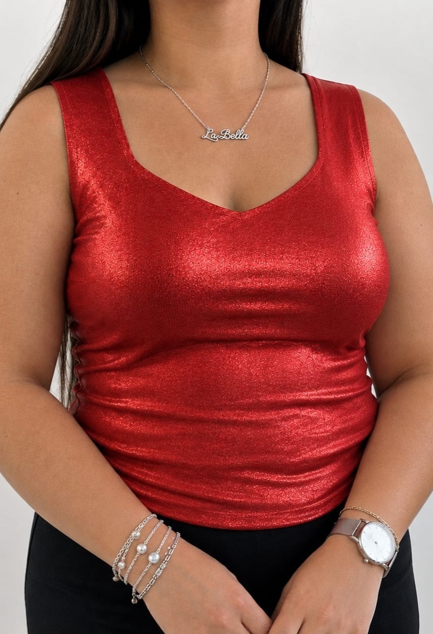 Blusa Cuello Espejo de Foil Lurex - Talles 2 al 6 - Imagen 1