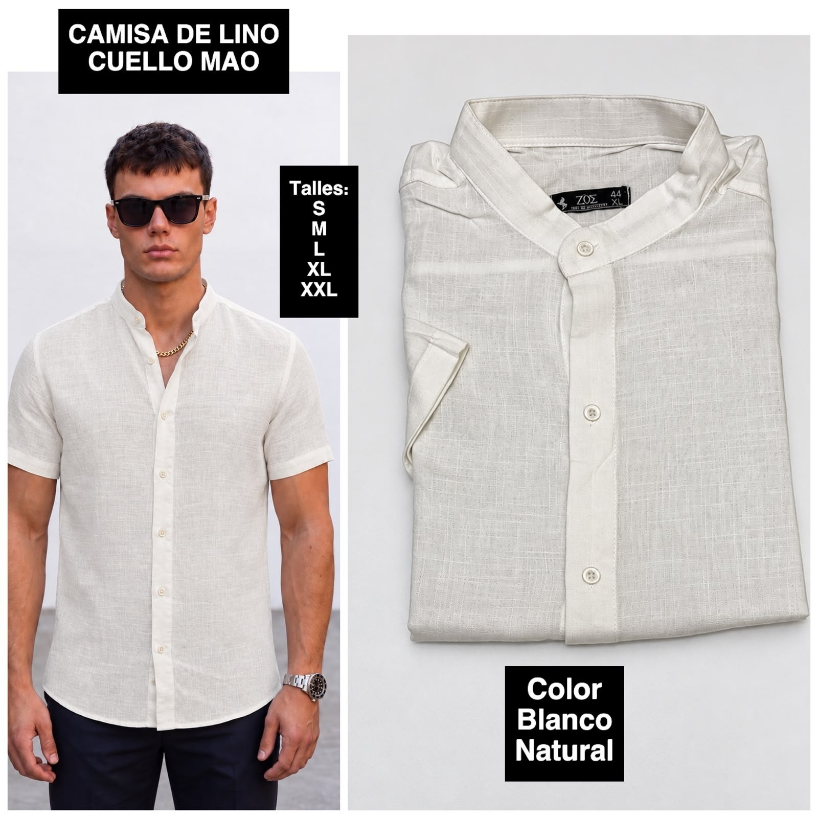 Camisa de Lino Manga Corta - Imagen 7