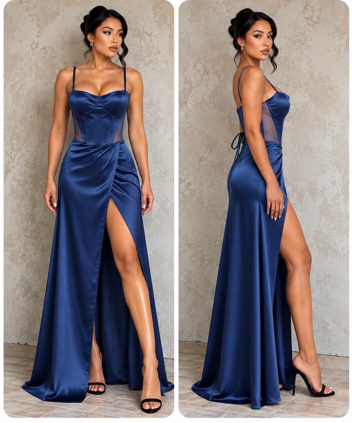 Vestido Satén con Tul - Imagen 4