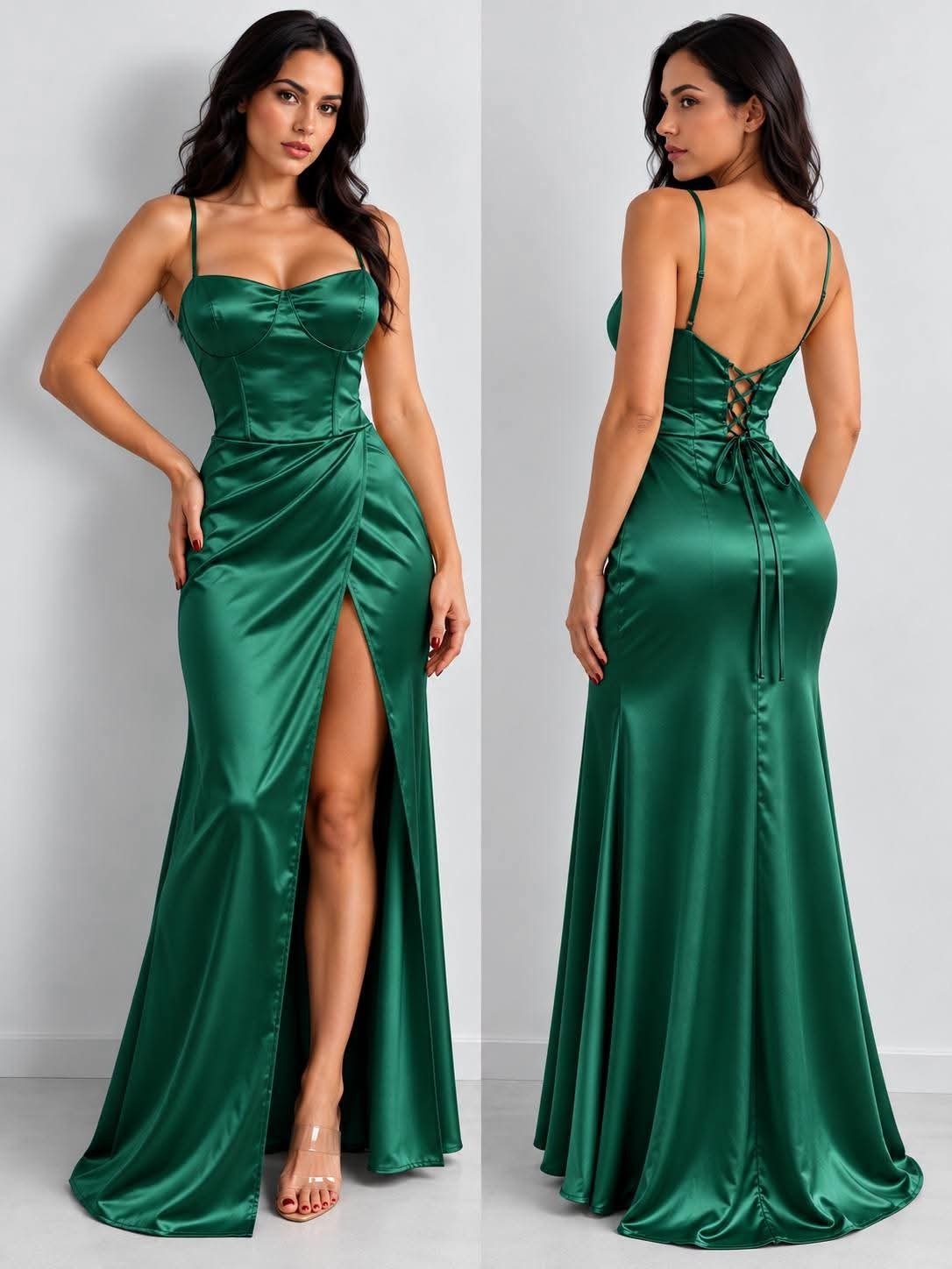 Vestido Satén con Tul - Imagen 5