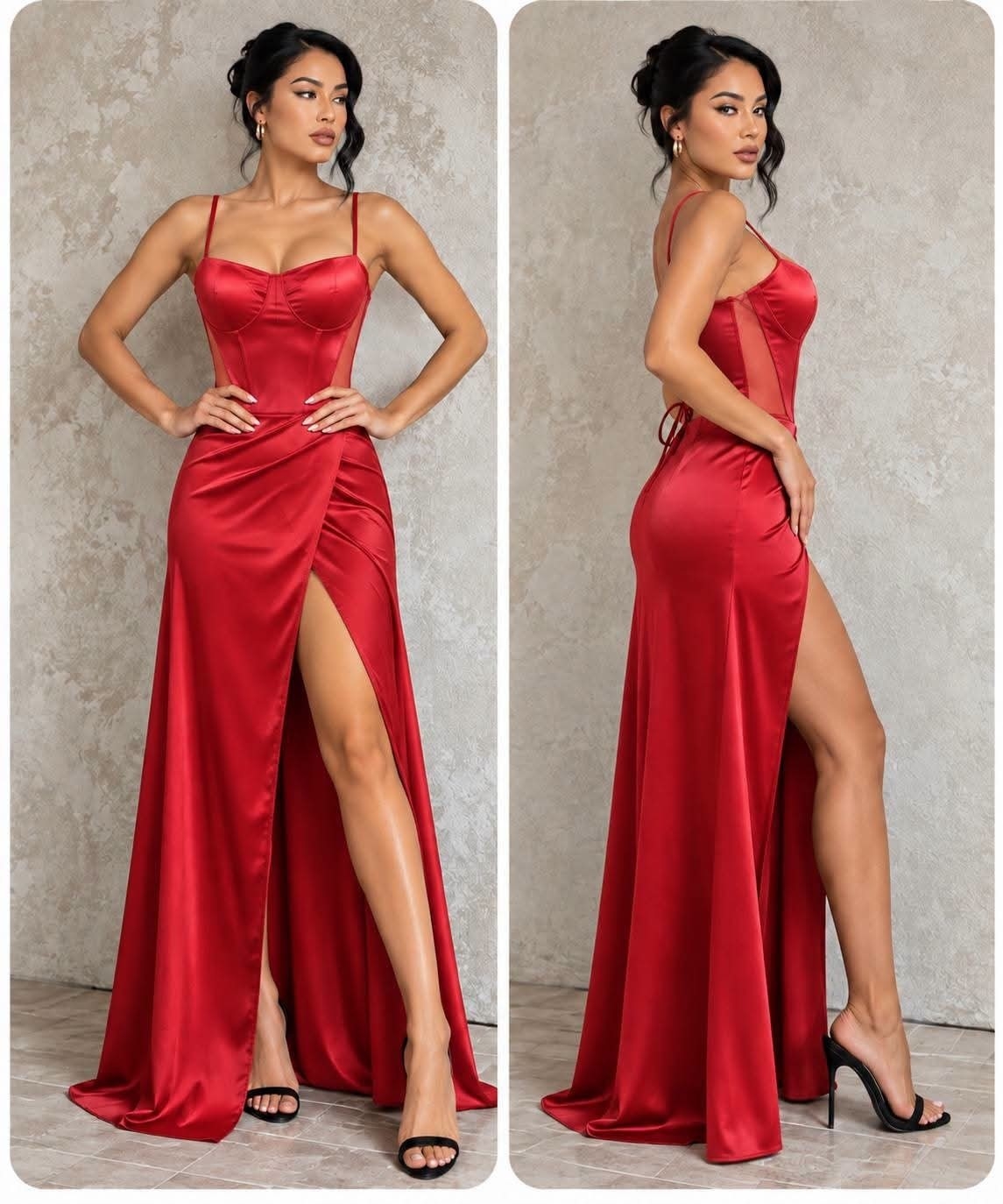 Vestido Satén con Tul - Imagen 6