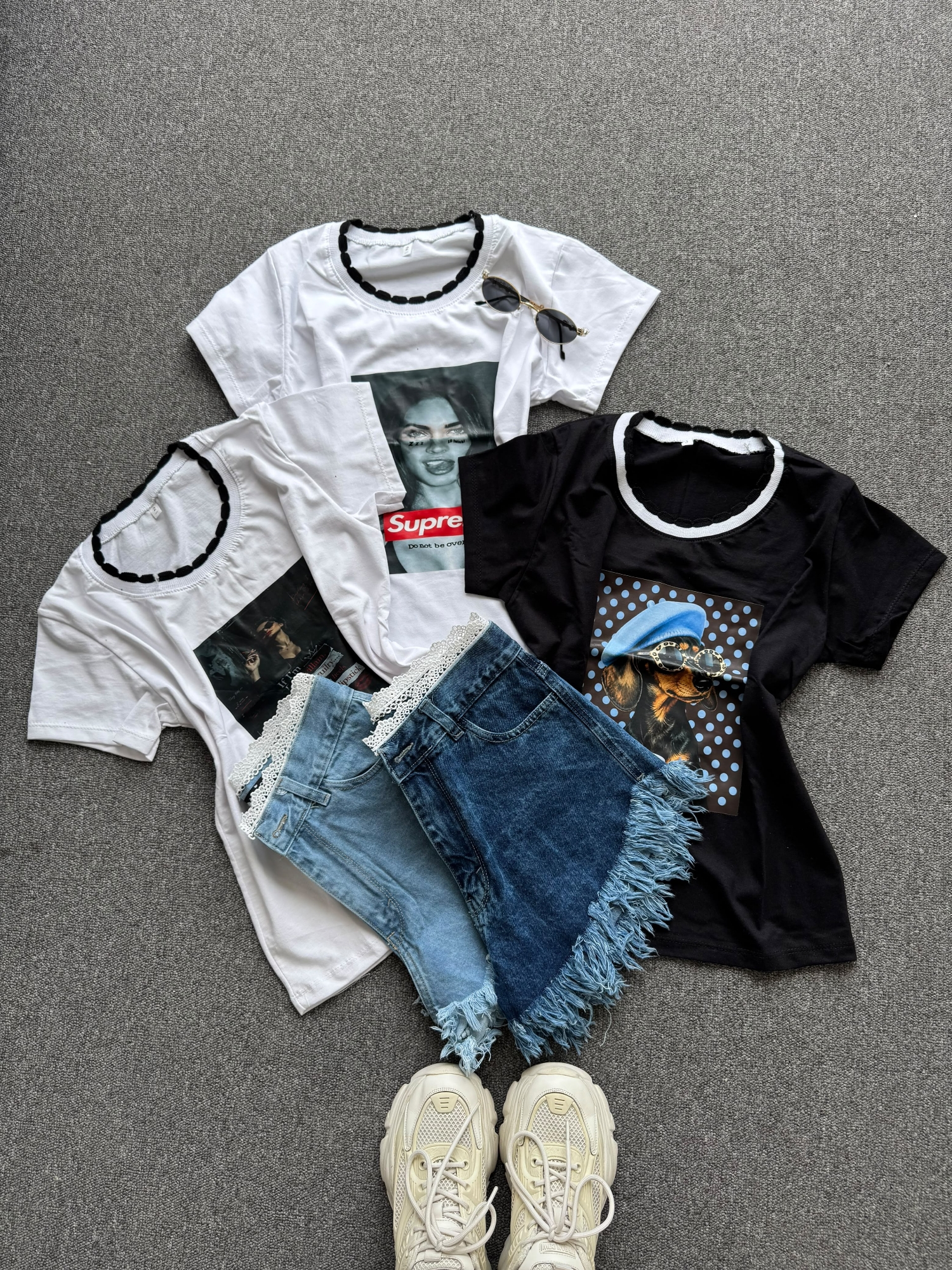 Remeras Estampadas Cuello Tejido - Imagen 2